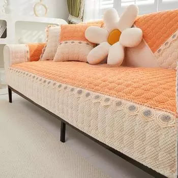 Вельветовая подушка для дивана, универсальная нескользящая подушка Four Seasons, простой современный японский стиль, свежий чехол для дивана из цельного дерева, чехол 70*70