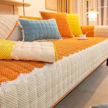 Вельветовая подушка для дивана, всесезонная универсальная плюшевая подушка для сиденья, противоскользящий чехол для дивана, новая ткань для полотенец на спинке 70*70