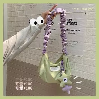 Вельветовая ретро-сумка подмышкой, милая, замедляющая старение, сумка для переноски через плечо для девочки, контрастного цвета, симпатичная квадратная сумка для студента