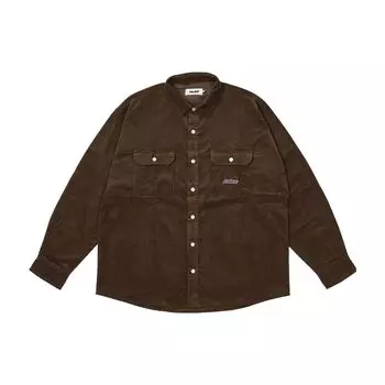 Вельветовая рубашка Palace с заниженными плечами, красивые коричневые топы унисекс P25SHT037 L