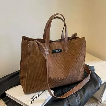 Вельветовая сумка большого объема, женская, осень-зима 2024 года, новая сумка, сумка-мессенджер Maillard commuter чёрный