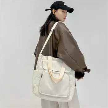 Вельветовая сумка через плечо Сумка через плечо Большая вместительная сумка через плечо Женская сумка бежевый