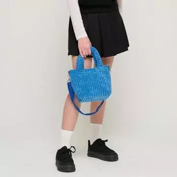 Вельветовая сумка через плечо Tote Mini (синий), РД23Д26БЛФ0-7000025997