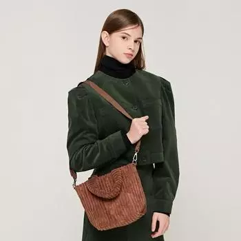 Вельветовая сумка через плечо Tote Mini (коричневый), РД23Д26БРФ0-7000025994