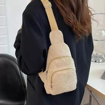 Вельветовая сумка на грудь, однотонная сумка через плечо, сумка-мессенджер, небольшой рюкзак через плечо, дорожные спортивные сумки белый