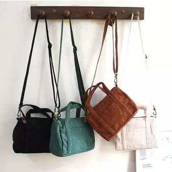 Вельветовая сумка на плечо, женская парусиновая сумка, сумки на молнии, женская повседневная сумка, тканевая сумка, женская сумка через плечо для девочек чёрный