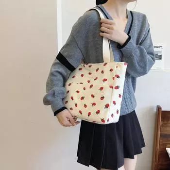 Вельветовая сумка с японским бантом на плечо женская холщовая литературная ленивая сумка женская сумка большой вместимости вишня