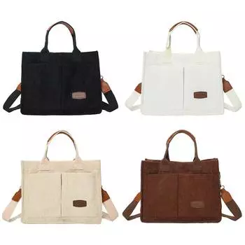 Вельветовая сумка-тоут, повседневная сумка-тоут, однотонная сумка на плечо, модная сумка через плечо, женская сумка-хобо, сумка-хобо, повседневная сумка чёрный