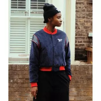 Вельветовая университетская куртка REEBOK W Темно-синяя 85