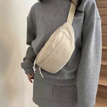 Вельветовая женская поясная сумка, холщовая студенческая сумка через плечо, поясная сумка, модная сумка для телефона, банан, женская поясная сумка