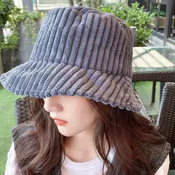 Вельветовая зимняя панама для женщин и девочек, модные шапки для рыбалки, осенние уличные рыбацкие шапки синий