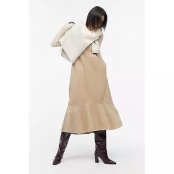 Вельветовое платье-миди HM Бежевое