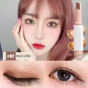 Вельветовые двухцветные тени для век-карандаш Eye Touch Highlighter Перламутровые тонирующие тени для век Ручка для макияжа Не размазывается Стойкий водонепроницаемый студенческий макияж 04#Earth color