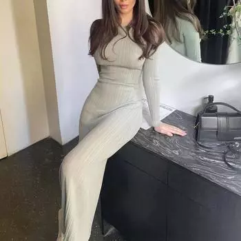 Вельветовые платья из кроличьей шерсти, женские тонкие вязаные длинные платья с длинными рукавами, повседневное длинное платье с талией, женское белое платье 30184 S орион