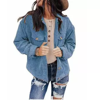 Вельветовые рубашки женские топы однотонные блузки женские с длинным рукавом весенне-осенние женские рубашки S розовый