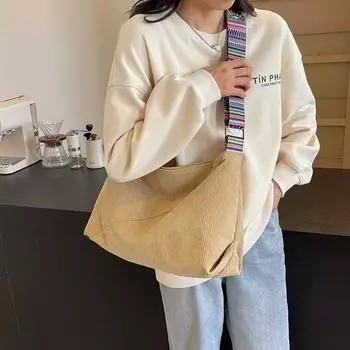 Вельветовые сумки через плечо для женщин, женская сумка через плечо большой вместимости, модный кошелек и сумки, однотонная женская сумка-мессенджер темно-серого