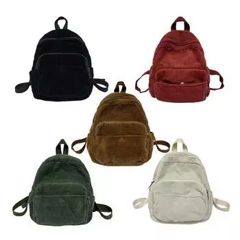Вельветовый мини-рюкзак, повседневный женский рюкзак Vinatge, сумка для книг, простая мягкая школьная сумка для девочек-подростков, студенческий рюкзак, кошельки, экологически чистый зелёный