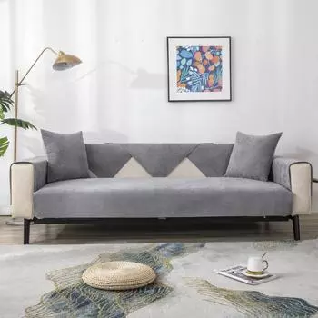 Вельветовый водонепроницаемый чехол для дивана, однотонный коврик для дивана, комбинированные чехлы для дивана для гостиной, нескользящие, многофункциональные для дома 70x50