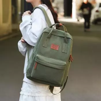 Вельветовый женский рюкзак школьный рюкзак для школьниц