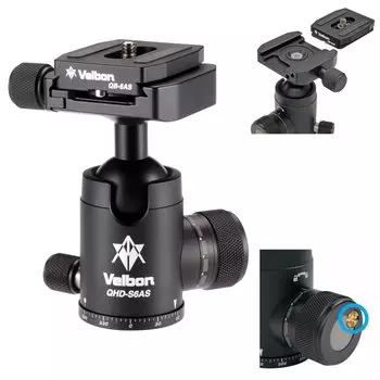 Velbon free head AZ compatible Machined aluminum Equipped with torque adjustment mechanism Ball head SLR mirrorless camera head Horizontal pan