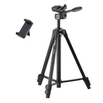Velbon Smartphone Tripod Camera Compatible II AZ 3 Tier Lever Lock Total Height 122cm Leg Diameter 17mm Compact Head Quick Shoe Compatible Aluminum