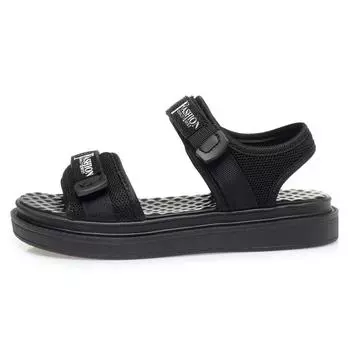 Velcro beach sandals women s summer new massage bottom non-slip soft-soled beach sandals 35 чёрный