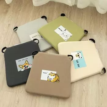 Velcro Pure Cotton Student Printed Cushions Dining Chair Cushions Stool Chair Cushions Office Chair Cushions Sofa Seat Cushions 32x39cm