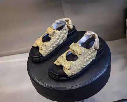 Velcro sandals girl 2025 new summer fish mouth fairy wind breathable women s shoes casual versatile flats children 35