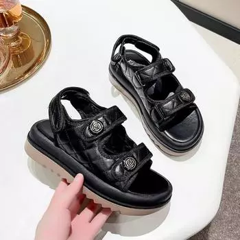 Velcro sandals summer new platform sandals student casual fashion beach shoes 35