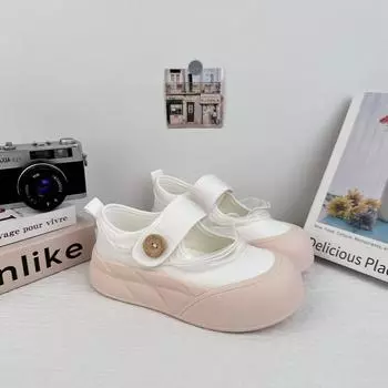 Velcro shallow canvas shoes women s 2025 new summer versatile little white shoes summer skirt Mary Jane women s shoes 35