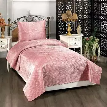 Velica Velvet Покрывала 2шт, Покрывало 180x230, Наволочка 50x70, Один размер, Королева, Розовый