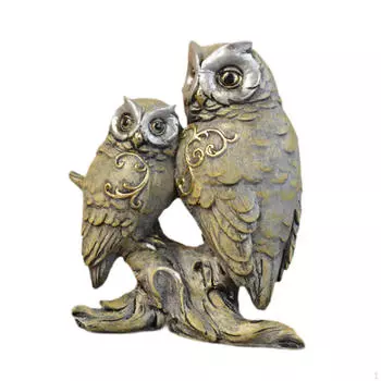 Величественная статуэтка совы для домашнего декора - элегантная скульптура животного для офиса или гостиной Style A