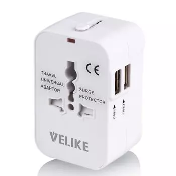 VELIKE Overseas Conversion Plug Overseas Power Multi Conversion 2 USB Worldwide Charger для Overseas Multi Совместимость с более чем 200 универсальными дорожными устройствами