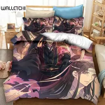 Великий мастер демонического совершенствования Мо Дао Цзу Ши Постельное белье для мальчиков и взрослых Детский пододеяльник Покрывало на кровать Односпальная кровать Queen King Double 135x200cm 2pcs