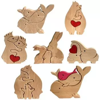 Великобритания * Деревянная статуя животного ручной работы, креативный подарок с героями мультфильмов для мужчин и женщин, семейная любовь B11