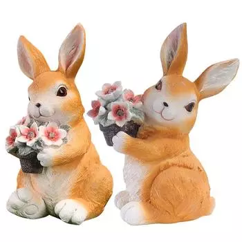 Великобритания * Фигурка кролика с солнечным цветочным светом, милый кролик, украшение на новоселье, гифка BS38060A