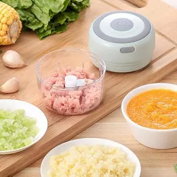Великолепная экологичная USB-зарядка, практичная для измельчения чеснока, небольшая мясорубка, аксессуары для домашней чеснокодавилки 100ML розовый
