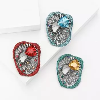 Великолепная брошь из сплава со стразами, стеклянная брошь высокого класса, модная женская шаль, костюм, корсаж, ювелирное украшение, булавка