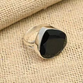 Великолепная черная шпинель, драгоценный камень, ювелирное кольцо ручной работы из стерлингового серебра 925 пробы для свадебного подарка 4 чёрный