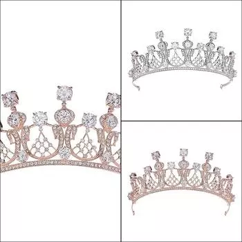 Великолепная корона из сплава со стразами и цирконами, демонстрирующая благородное и элегантное свадебное платье, свадебное представление, подарок на день рождения для девушки