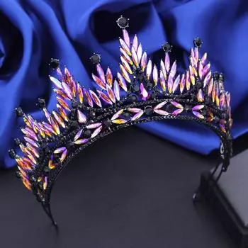 Великолепная корона в стиле барокко для свадебных диадем, свадебные головные уборы, диадема для выпускного вечера, украшения для волос, пышные тиары и короны для выпускного вечера