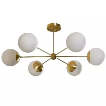 Великолепная люстра середины века Sputnik Light Fixture Helio 3, современная ручная работа