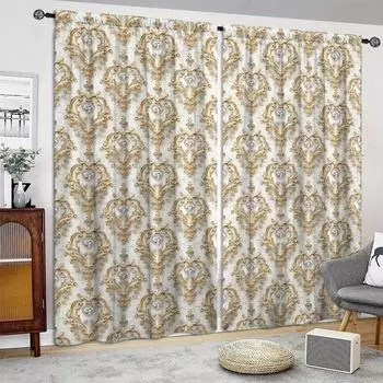 Великолепная штора с ромбовидным принтом для домашнего декора - карниз для окон в спальню, кухню, гостиную 52.5cmX116cm X 2pcs