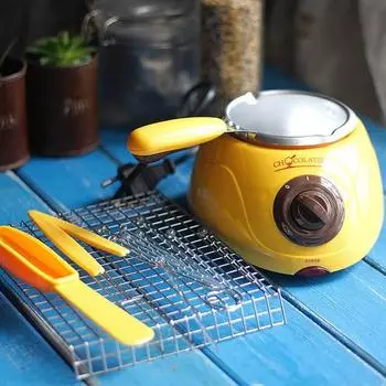 Великолепное экологически чистое фондю на 250 мл, 2 цвета шоколадного расплава, простое управление EU Plug жёлтый