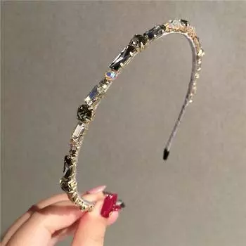 Великолепное головное украшение с драгоценными камнями, квадратное, обручи для волос, свадебные украшения для женщин, барочная, высококачественная, блестящая хрустальная повязка на голову, свадебная повязка для волос
