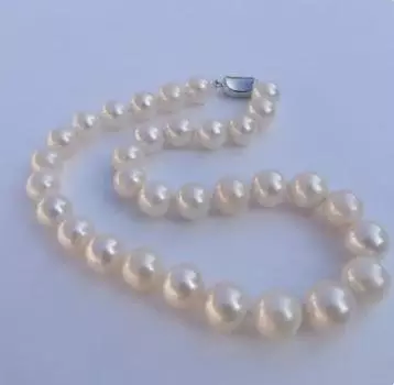 Великолепное легкое длинное ожерелье из редкого натурального жемчуга 12-14 мм