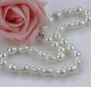 Великолепное ожерелье из белого жемчуга Южного моря в стиле барокко диаметром 9-10 мм диаметром 18 дюймов