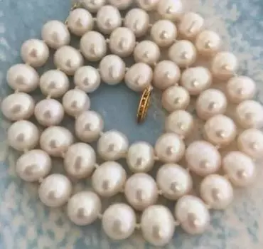 Великолепное ожерелье из белого жемчуга Южного моря диаметром 8-9 мм и диаметром 18 дюймов.