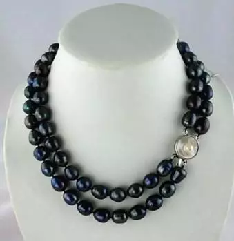 Великолепное ожерелье из натурального черного жемчуга Южных морей диаметром 10 мм, 18-19 дюймов.