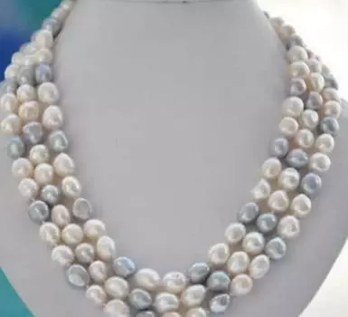 Великолепное ожерелье из разноцветного жемчуга Южного моря в стиле барокко Таити 8-10 мм, 48 дюймов